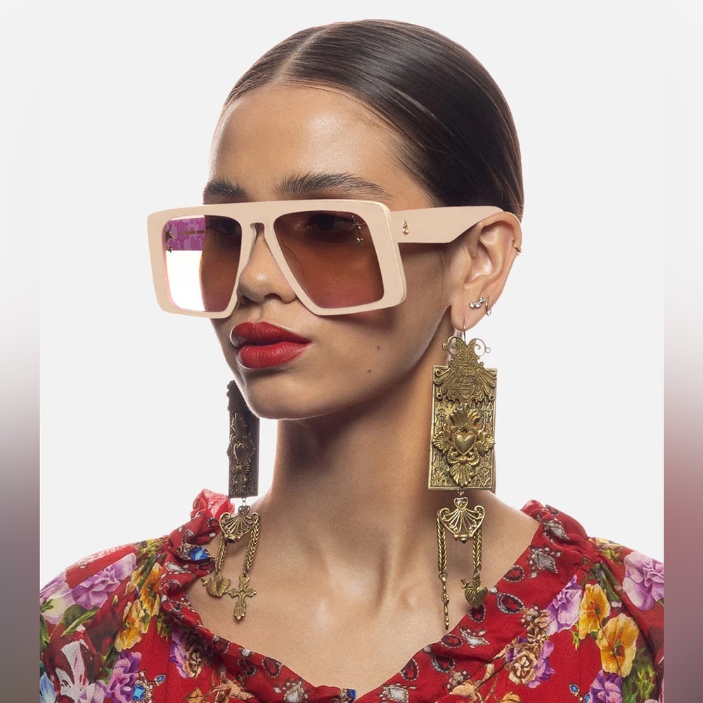 CAMILLA “Fully Booked” Ballet Pink oversized full face acetate boho sunglasses